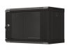 Lanberg Szafa instalacyjna rack wisząca 19 cali 6U 540x350 czarna drzwi  przeszklone ( flat pack)